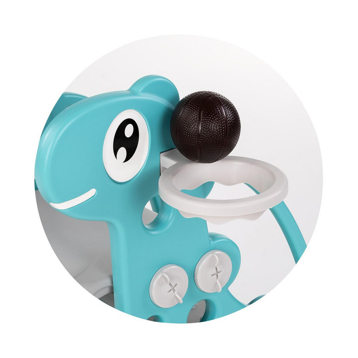 KINDERRUTSCHE Dino 116 cm grün Rutschlänge, Ball mit Basketballkorb, 30 kg - Grün, Kunststoff (55/70/132cm) - Chipolino