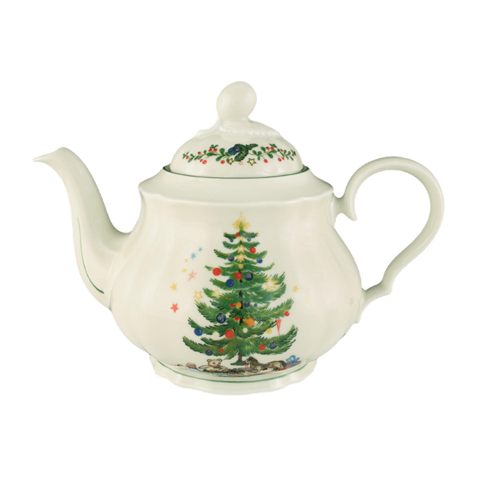 TEEKANNE Marieluise Weihnachten weiß-grün 1,10 L - Weiß/Grün, Keramik (1.1L) - Seltmann Weiden