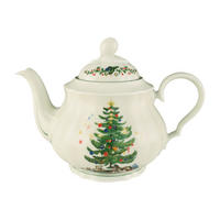 TEEKANNE Marieluise Weihnachten weiß-grün 1,10 L - Weiß/Grün, Keramik (1.1L) - Seltmann Weiden