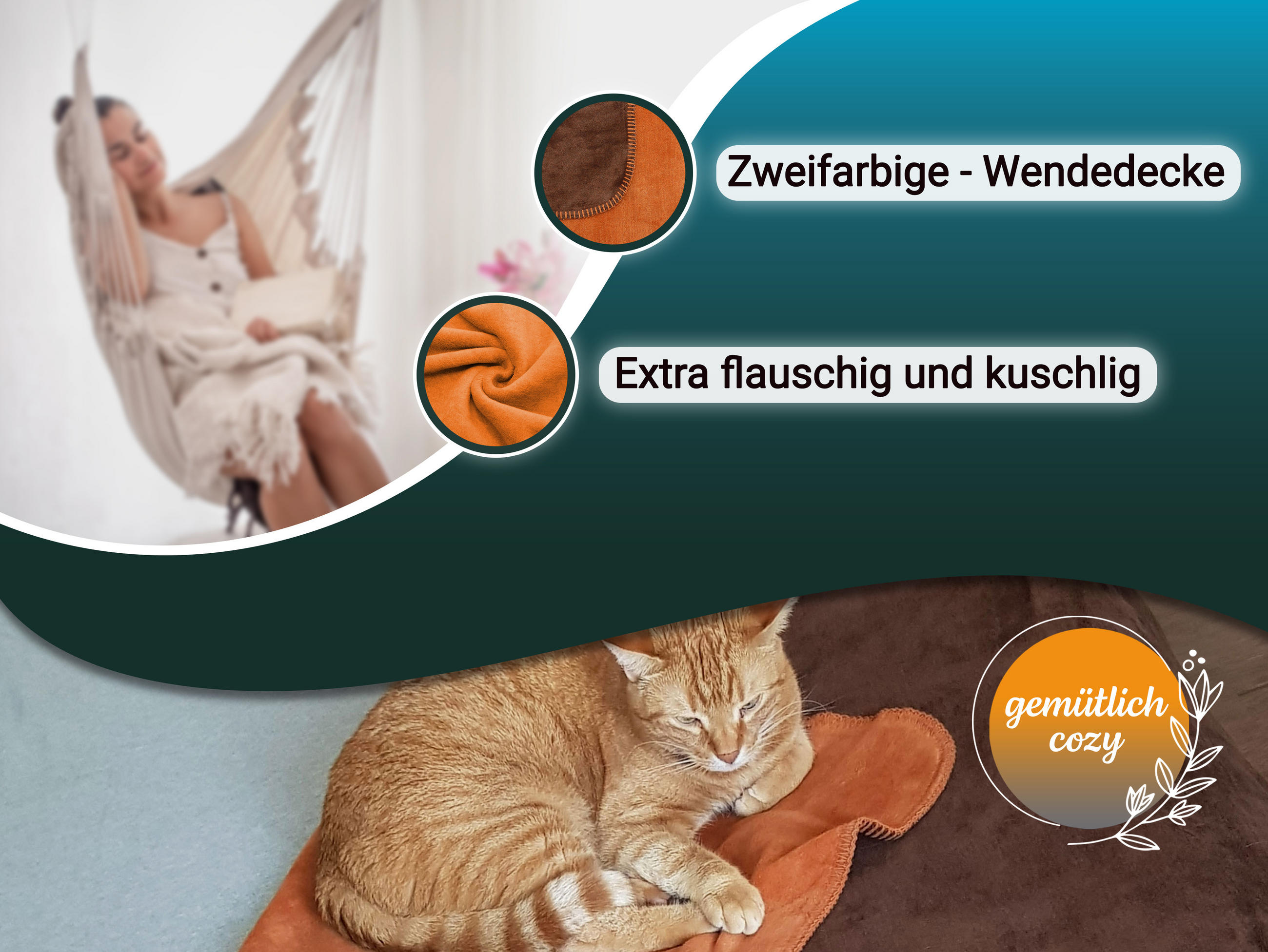 KUSCHELDECKE, 150x200 cm, 60% Baumwolle, 40% Polyacryl, Braun - Braun, Naturmaterialien (150/200cm) - Zollner