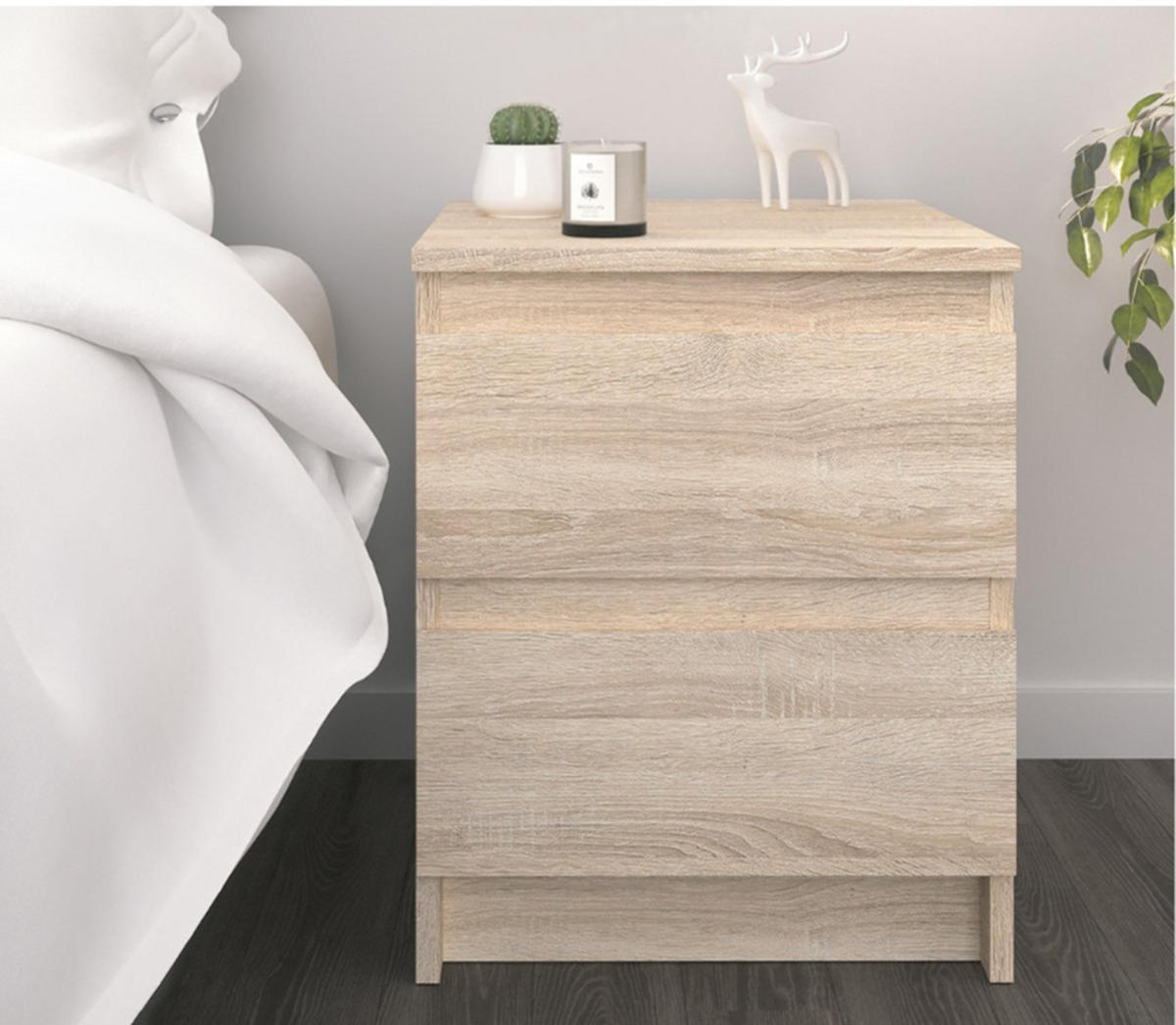 NACHTTISCH Sonoma Eiche 40/50/43 - Sonoma Eiche, Holzwerkstoff (40/50/43cm) - RAUMHIRSCH FURNITURE