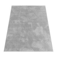 KURZFLORTEPPICH Waschbar, mit Rauten-Struktur, Grau, 120 x 160 cm - Grau, Textil (120/160cm) - KADIMA DESIGN