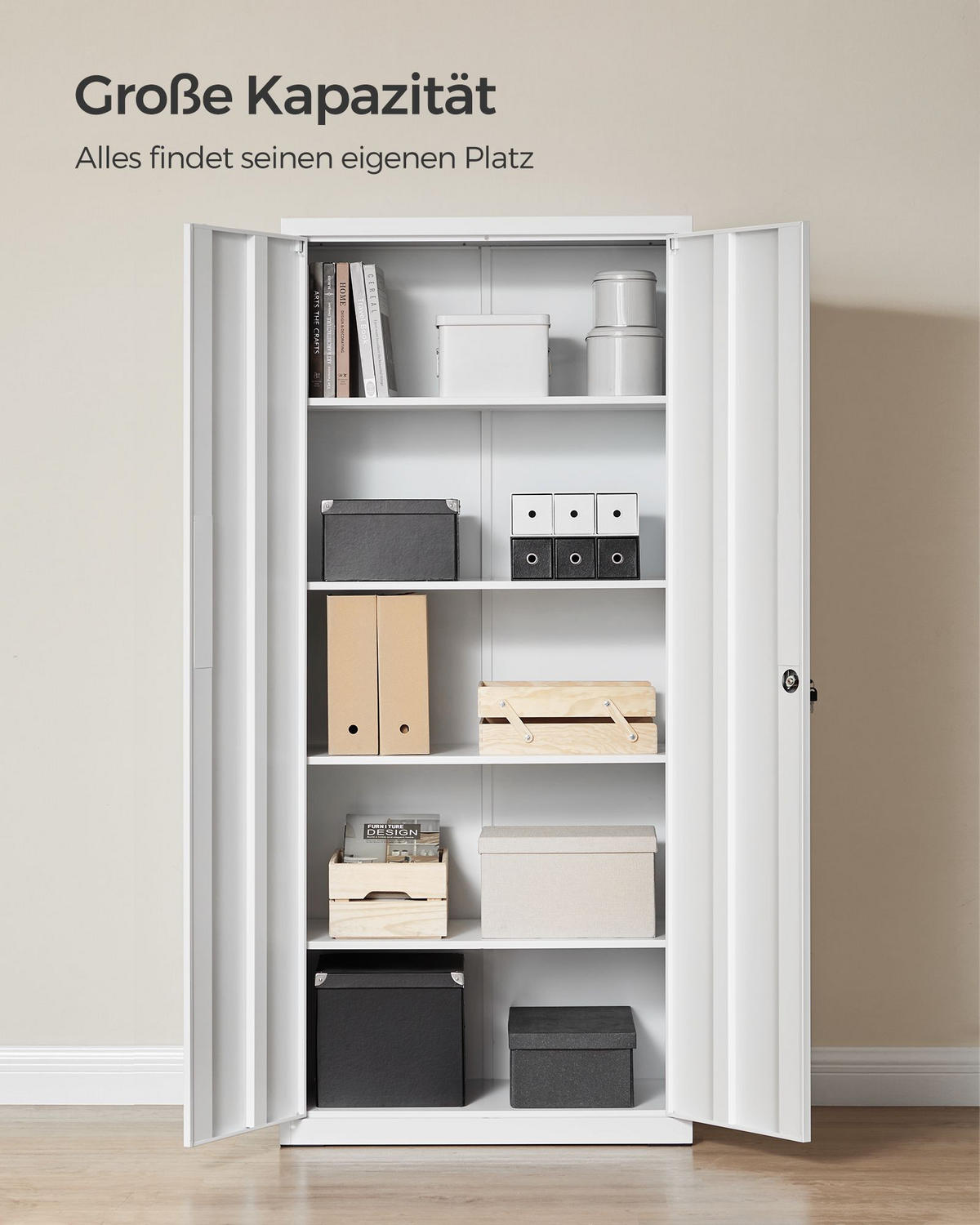 AKTENSCHRANK BOGOTA - Grau, Metall (80/180/40cm) - Hansiro
