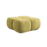 POUF Chenille Stoff Grün - Limette/Schwarz, Kunststoff/Textil (95/41/95cm) - LaMiaSofa