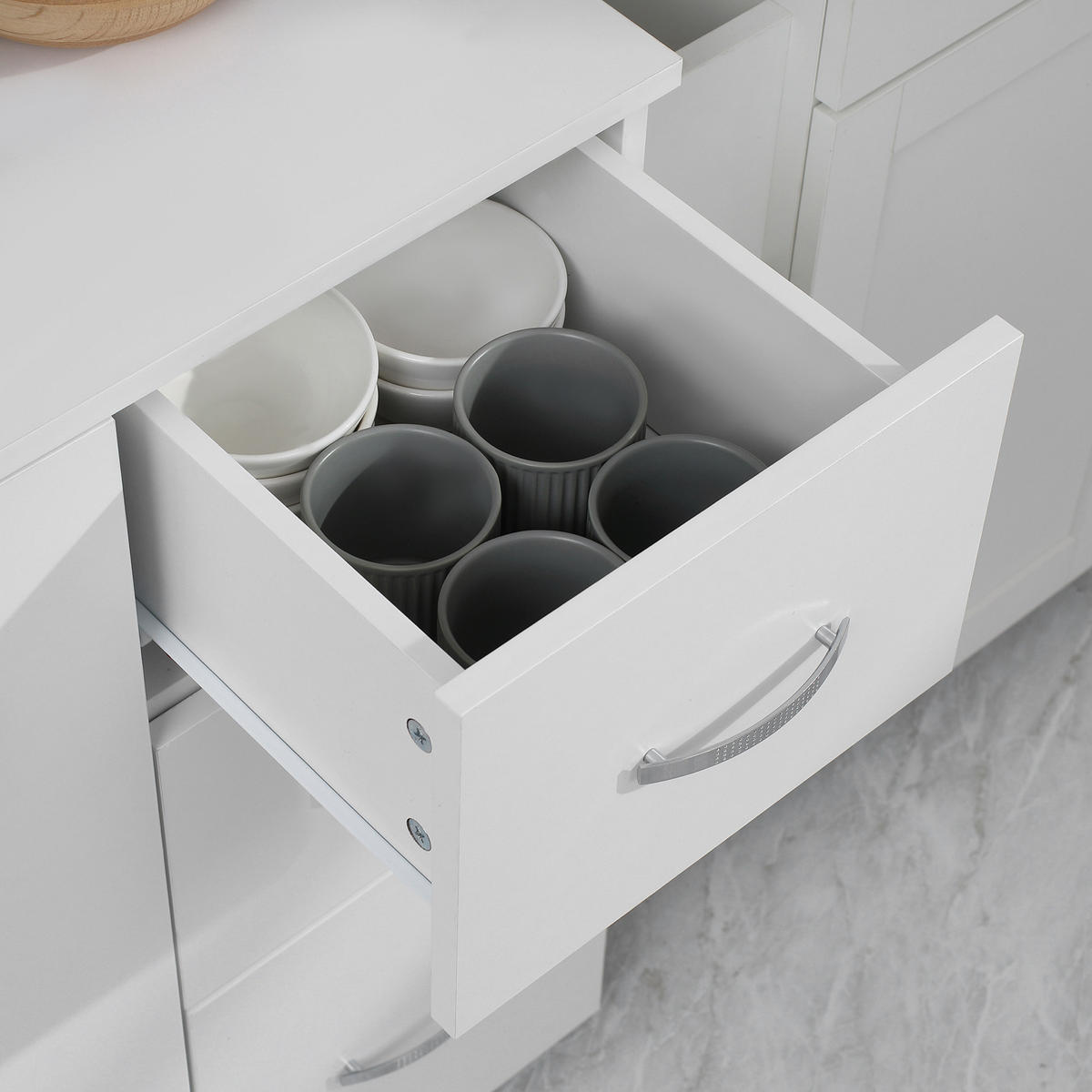BUFFET DE-08674 Weiß - Weiß, Holzwerkstoff (39.5/168/89cm) - ComfortXL