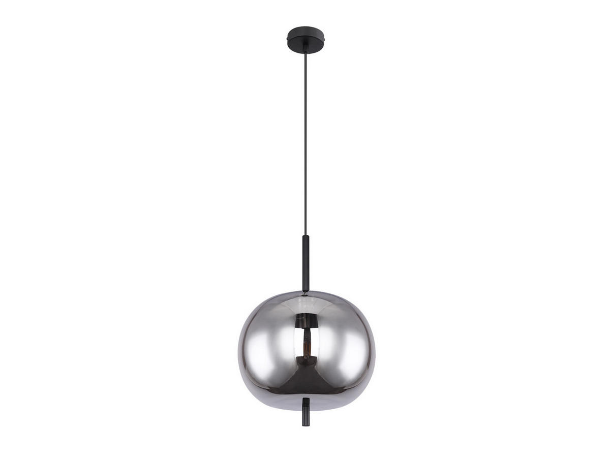 LED-PENDELLEUCHTE Schwarz Ø30cm, Glaskugel Rauchglas - Schwarz, Glas/Metall (30/30/120cm) - meineWunschleuchte