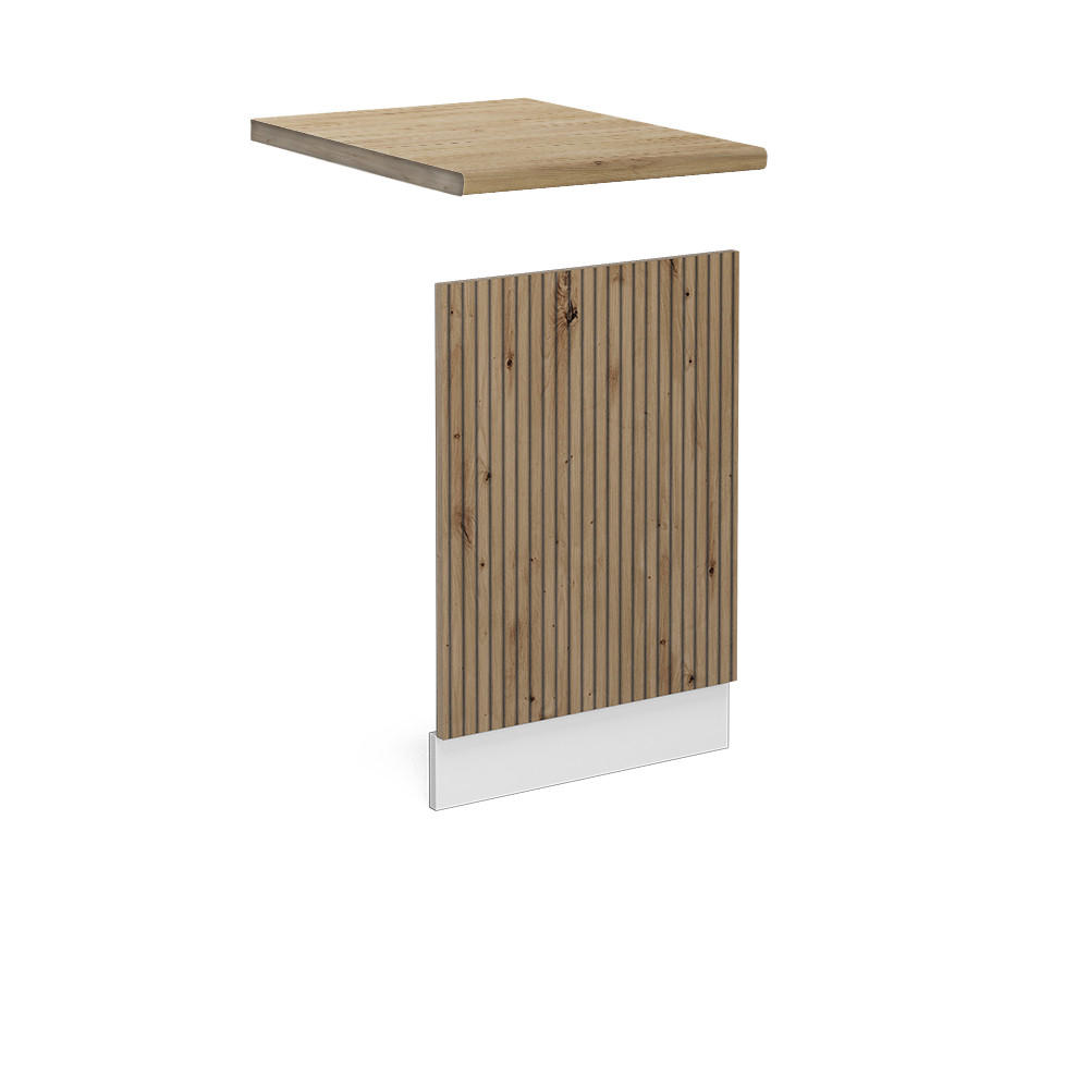 FRONTBLENDE R-Line Artisan-Eiche 45 cm, AP Eiche - Weiß/Eiche Artisan, Holzwerkstoff (45/57.2/1.6cm) - Vicco