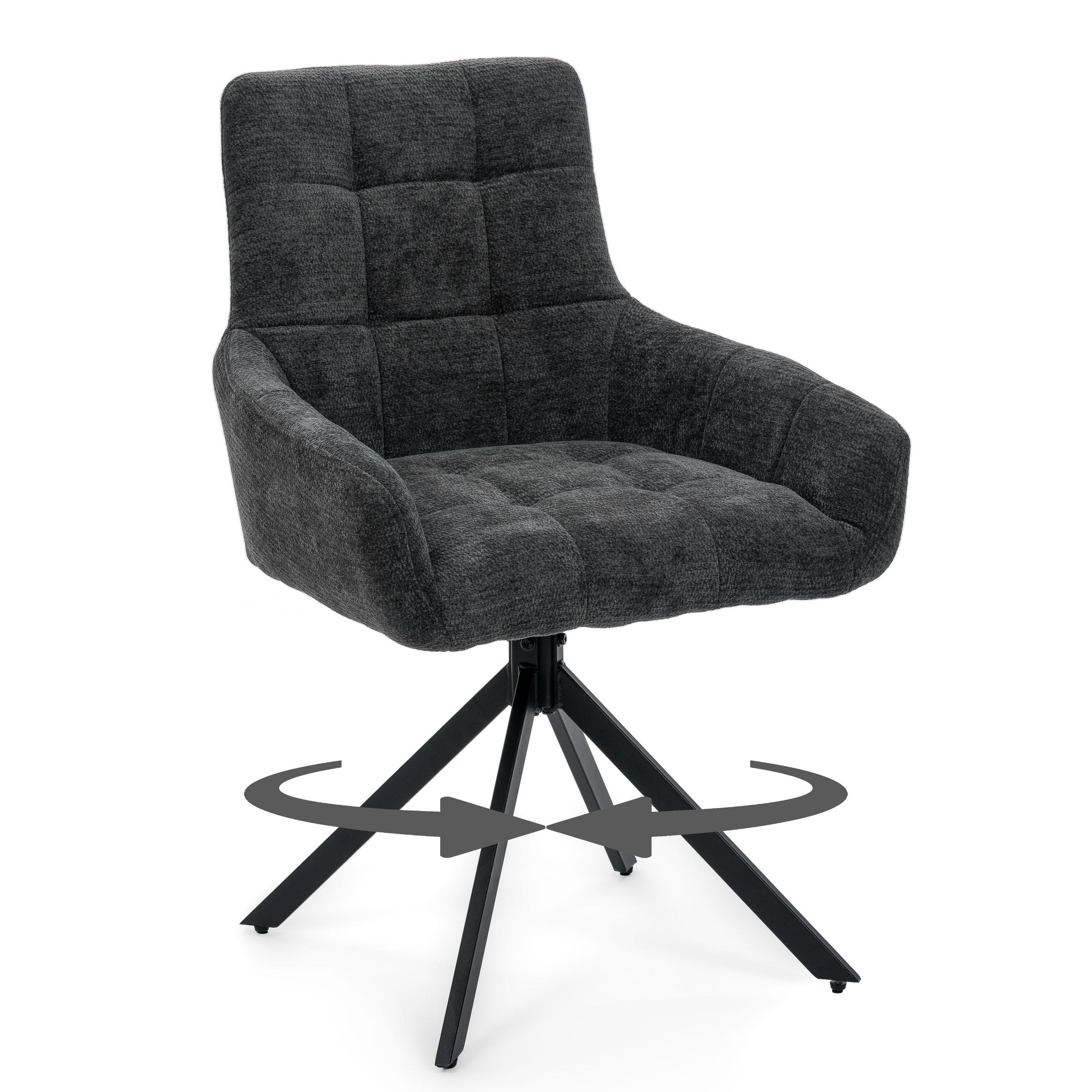 NEW Home Stuhl Dunkelgrau 58x87x60 cm