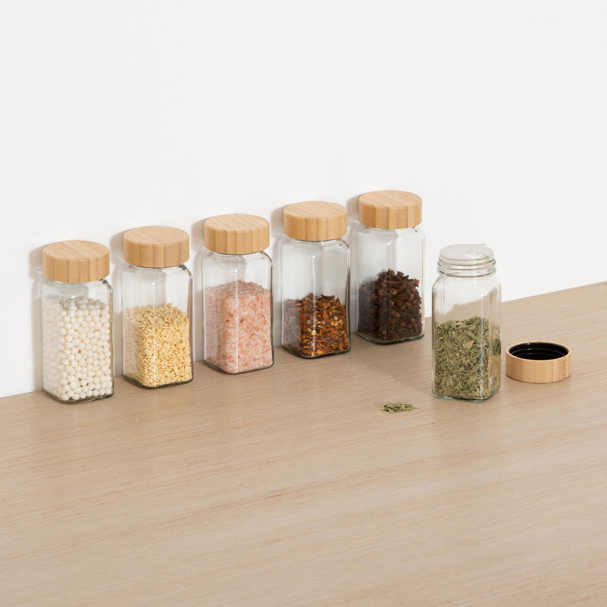 GEWÜRZBEHÄLTER-SET Formo 120 ml 15,3/10,5/10,9 cm - Transparent, Glas (10.5/10.9/15.3cm) - 5five Simply Smart