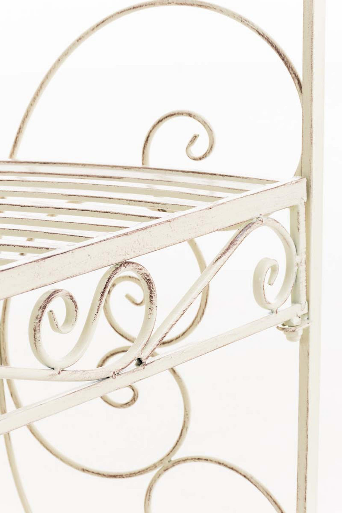 HALBPAVILLON mit Sitzbank Boston Metall Antik-creme Gartenbank - Beige, Metall (120/178/58cm) - DELUKE