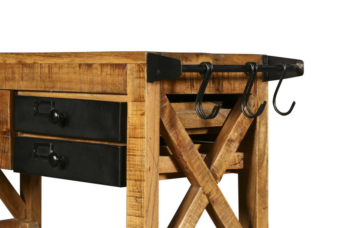 BARSCHRANK Einar Mangoholz Braun 92x100x30cm - Braun, Holz (100/92/30cm) - DELUKE