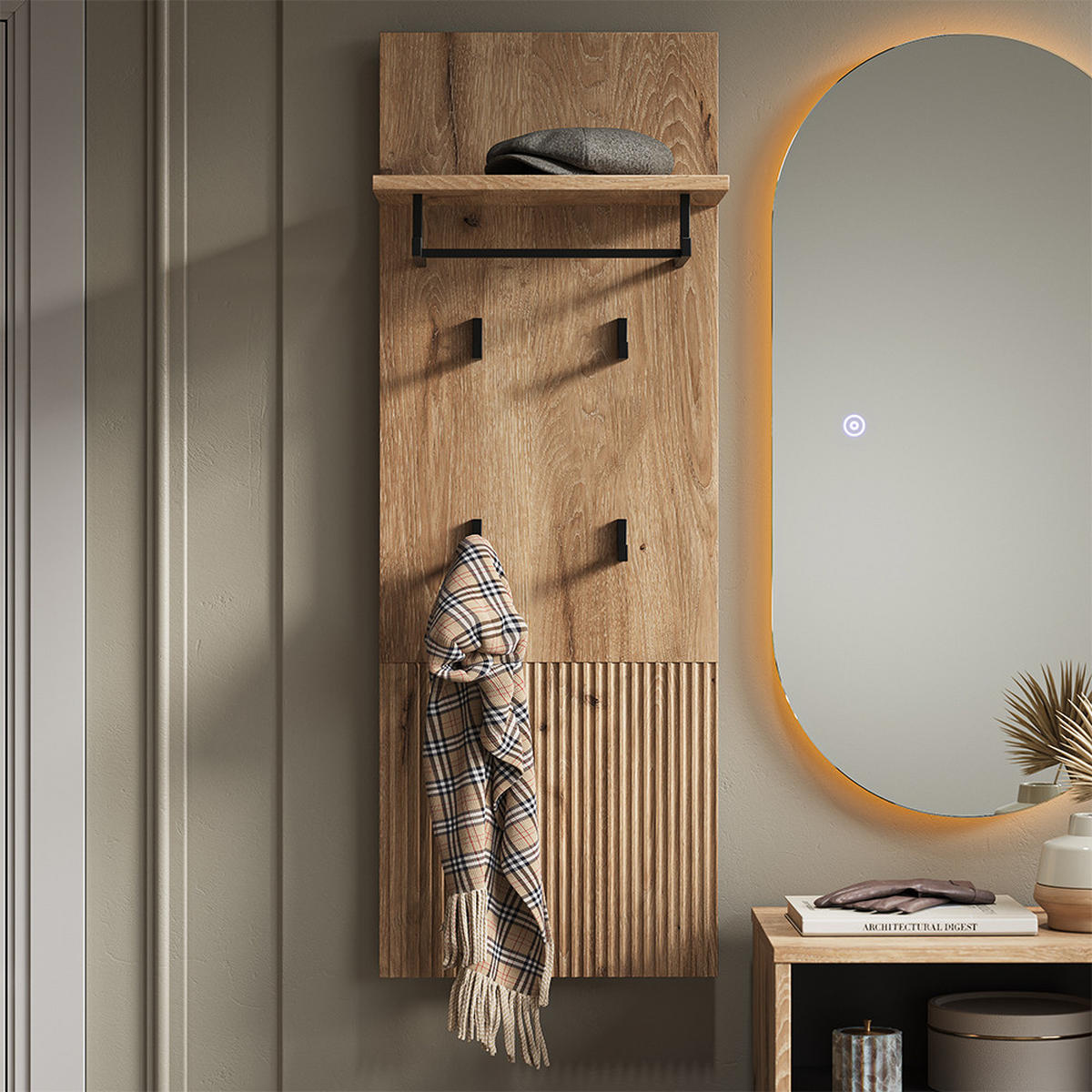 NÁSTĚNNÝ VĚŠÁK Eliza Dub Viking - barva dubu, kompozitní dřevo (43/120/27cm) - Vicco