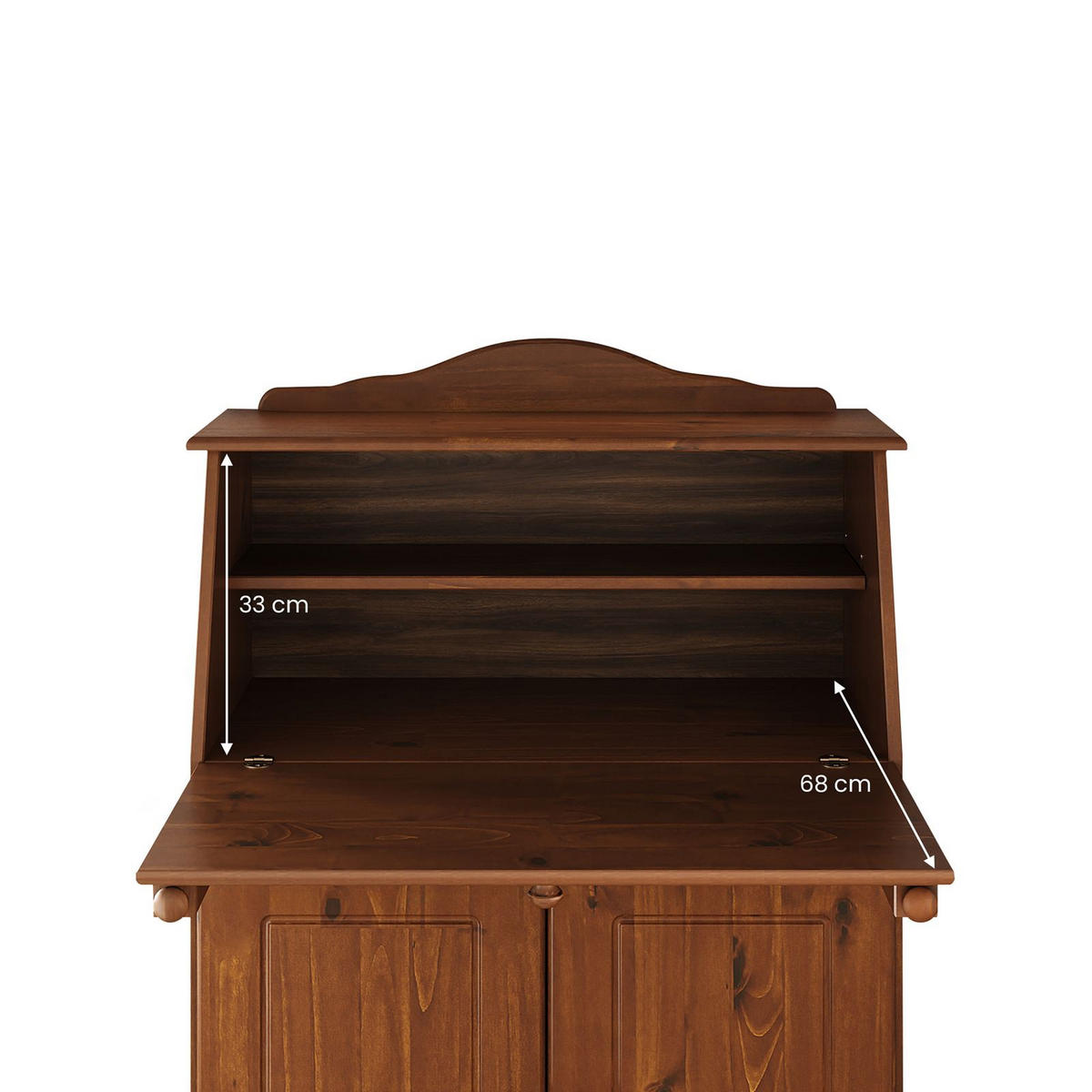 SEKRETÄR DAVID Kastanie - Kastanienfarben, Holz (38/82/117cm) - IDIMEX