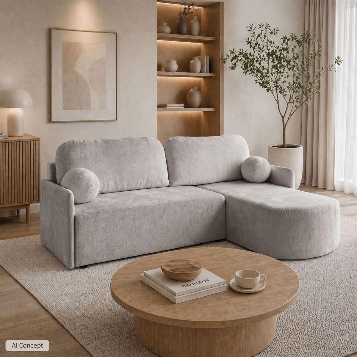 ECKSOFA BLISS mit Schlaffunktion und Bettkasten Harmony 80 - Grau, Textil (212/160cm) - Lookway