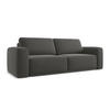 3-SITZER SOFA mit Schlaffunktion Samt Stoff Grau - Dunkelgrau/Schwarz, Kunststoff/Textil (242/91/100cm) - Makamii