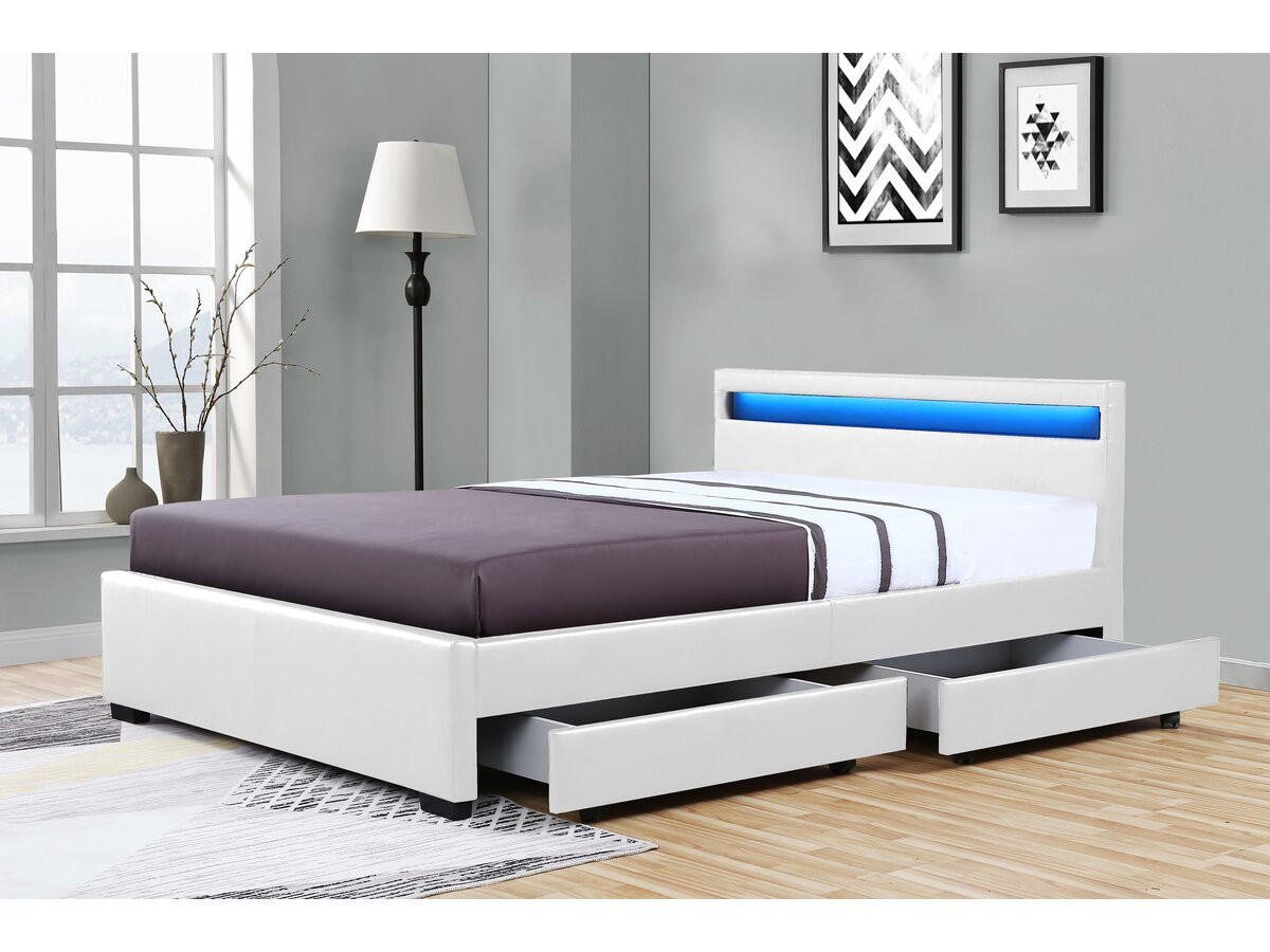 BETT Nico Weiß - Weiß, Holzwerkstoff (160/200cm) - Habitat Garten