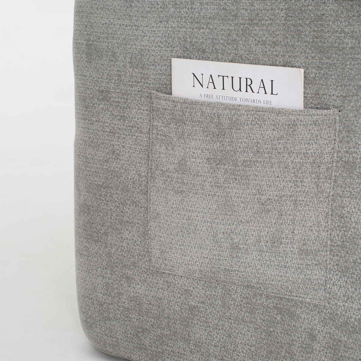 ECKSOFA Chenille Grau mit Seitentaschen - Grau, Holzwerkstoff/Textil (262/144cm) - WISHDOR
