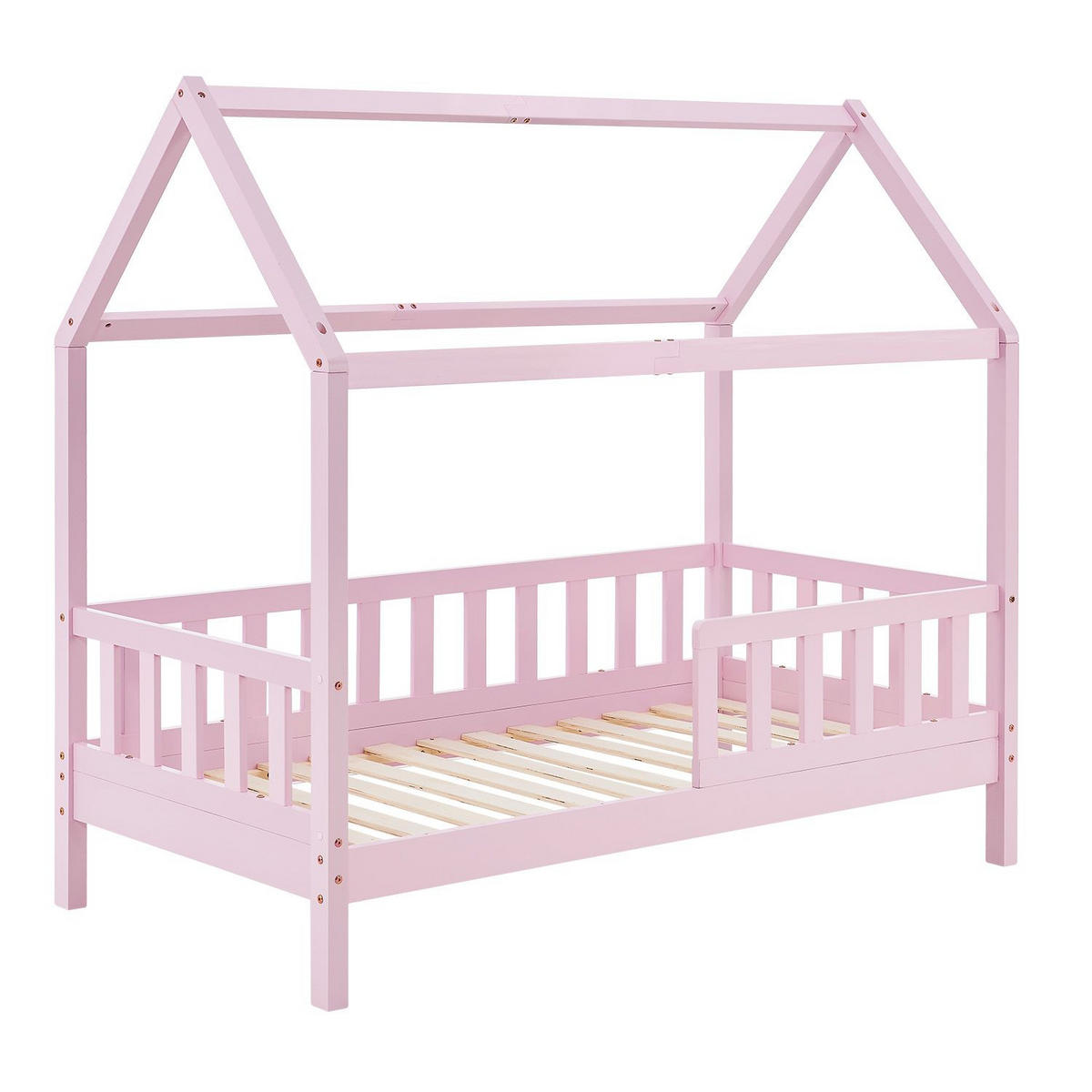 KINDERBETT Marli rosa 90x200 cm mit Bettkasten - Rosa, Holz (90/200cm) - Juskys