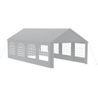 GARTENZELT 4 x 8 m Grau mit 4 Seitenwänden - Grau, Textil (402/200/800cm)