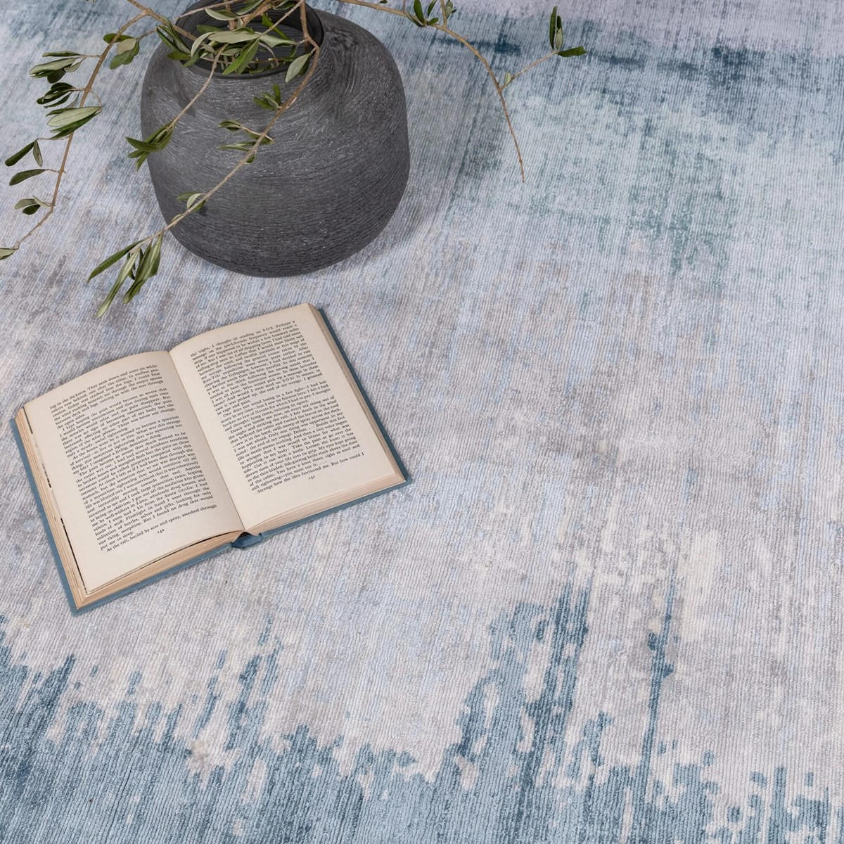 TEPPICH Moderner, handgewebter für Wohn- und Schlafzimmer GINO Blau 160 x 230 cm - Blau, Textil (160/230cm) - Novatrend
