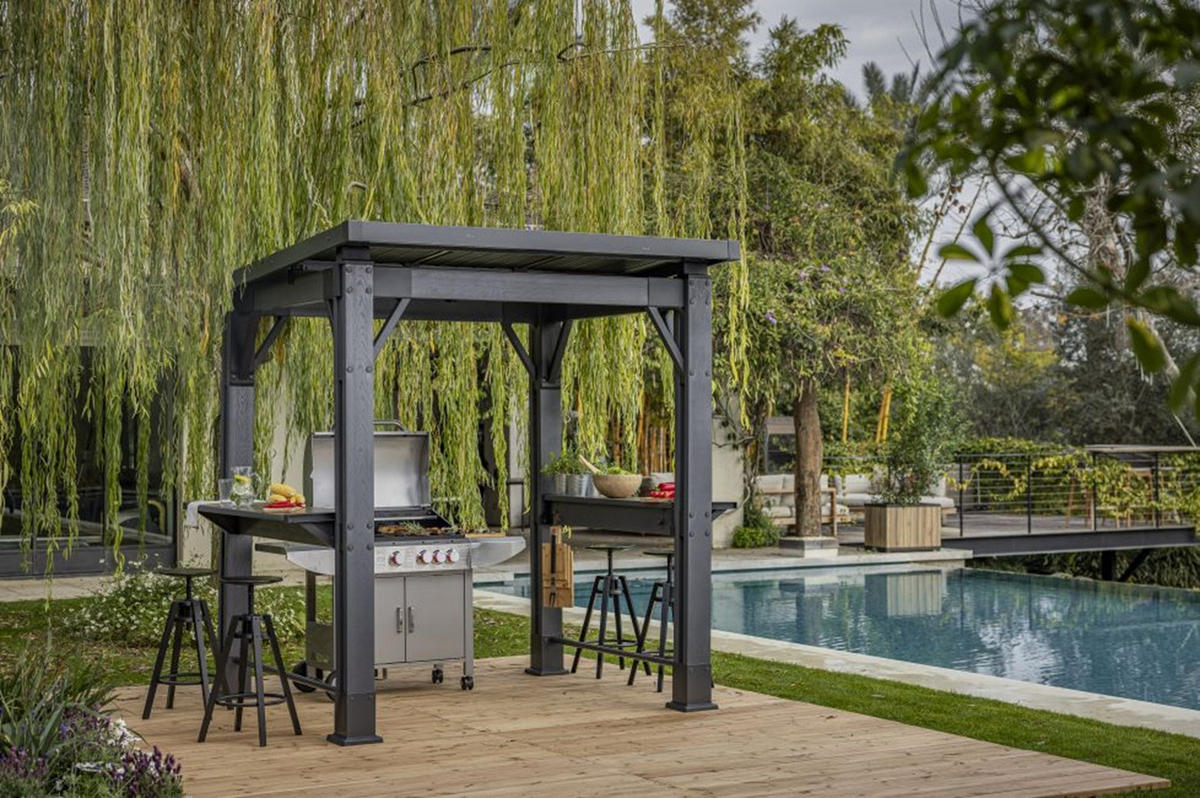 GRILL-PAVILLON - Grau, Kunststoff (200/238/247cm) - Keter
