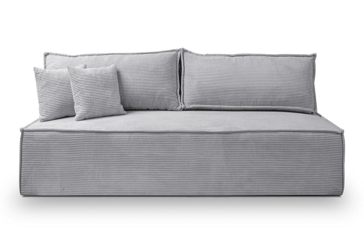 SCHLAFSOFA TIMO, Sofa mit Schlaffunktion und Bettkasten, Farbe: Grau, Cordstoff - Grau, Textil (200/80/93cm) - VENASI MÖBEL