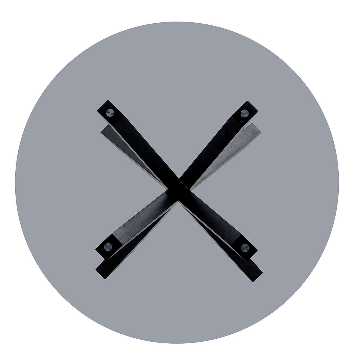 ESSTISCH rund - Glas / Eiche massiv - Eichefarben/Schwarz, Glas/Holz (119/119/76cm) - home24