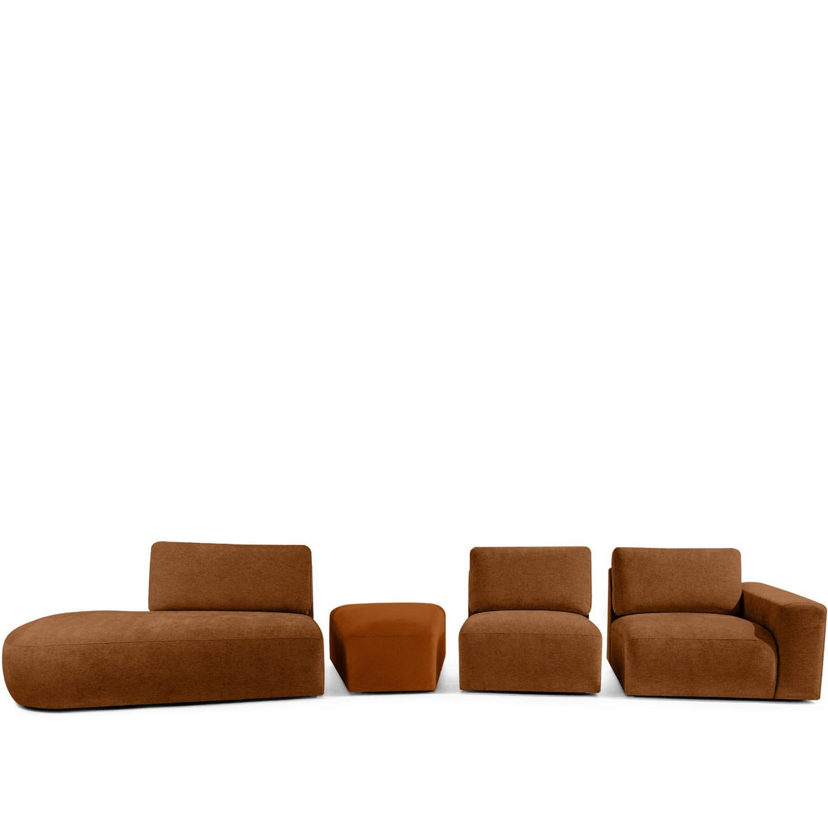 5-SITZER ECKSOFA ZUCCO Chenille links, Kupfer - Kupferfarben, Textil (430/84/105cm) - KONSIMO®