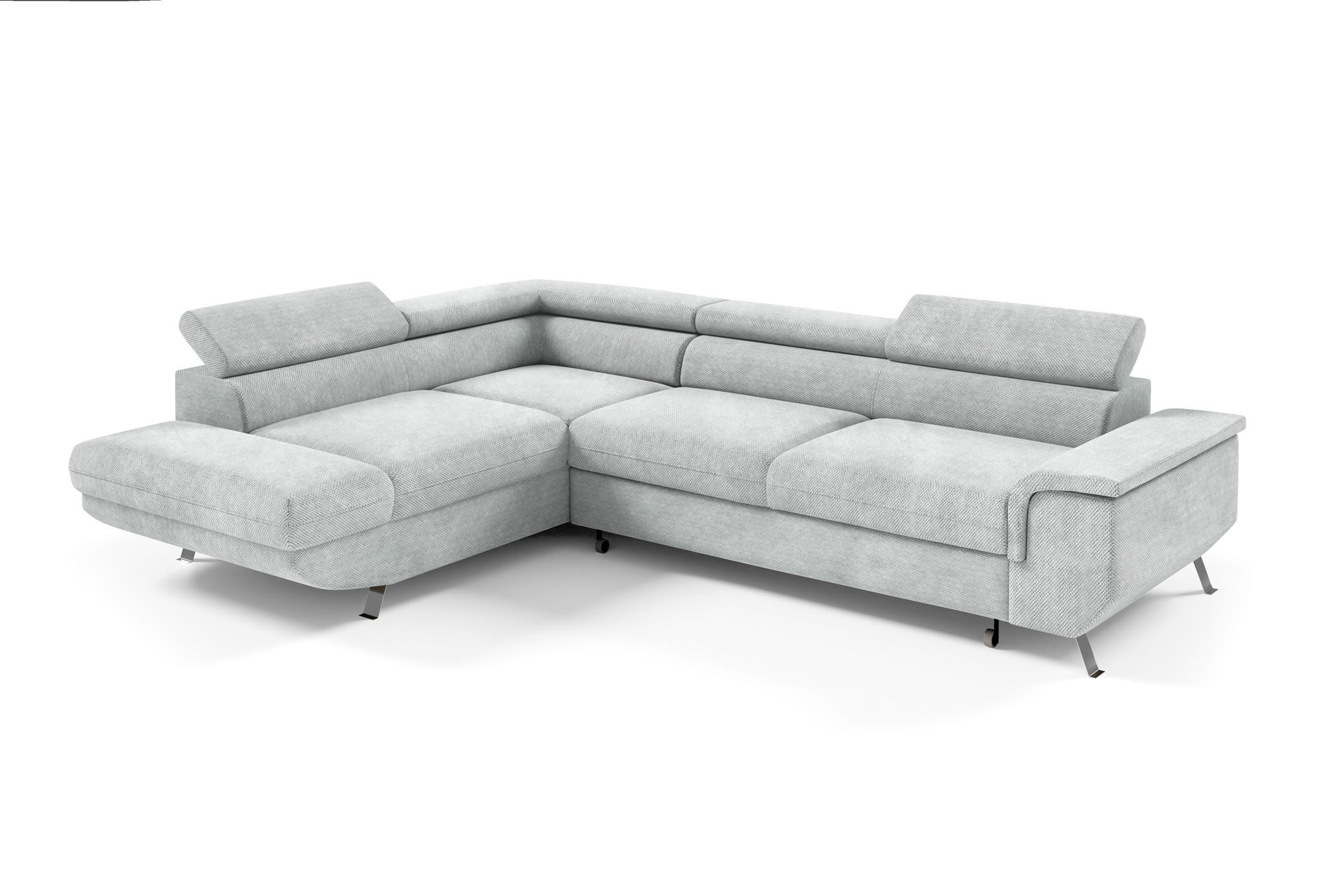 ECKSOFA Plato Mit Schlaffunktion - Hellgrau, Holzwerkstoff/Textil (268/202cm) - Fun Möbel