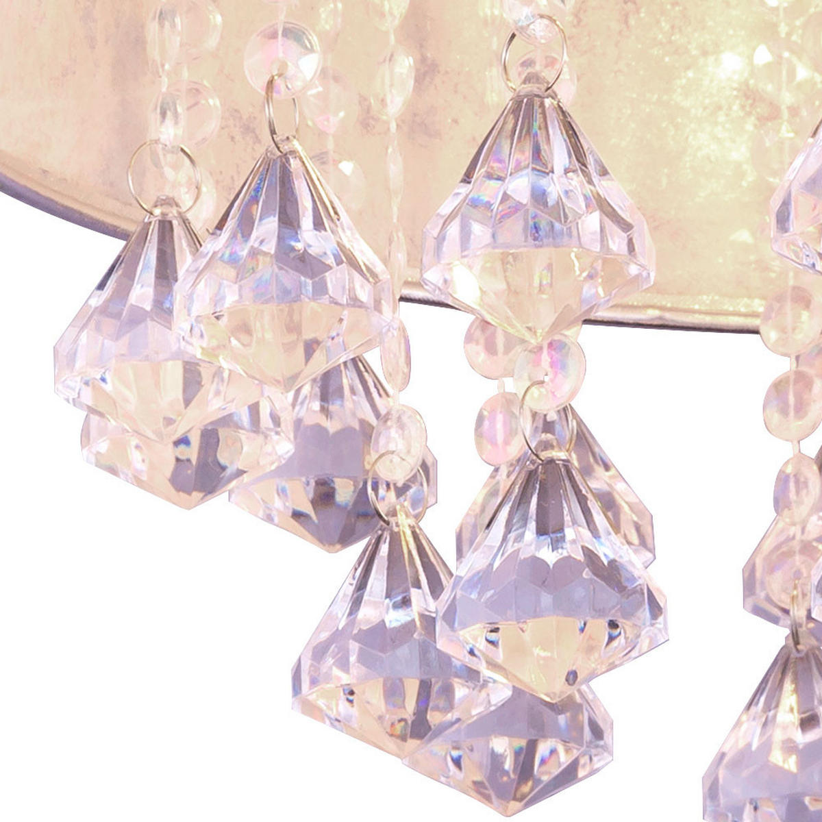 LED DECKENLEUCHTE Kristalle Silber - Silberfarben, Metall (30/30/31cm) - Globo Lighting