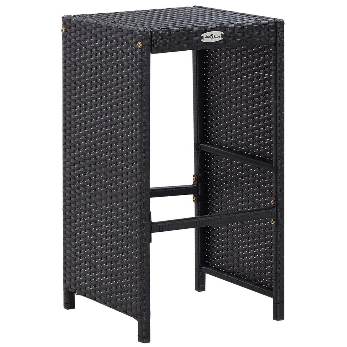 GARTENBAR-SET 9Er Set Poly Rattan Schwarz - Schwarz, Kunststoff - vidaXL
