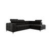 ECKSOFA PABLOS 279x201cm, Schlaffunktion, Stauraum, schwarz, links - Dunkelgrau, Holz/Textil (279/201cm) - DomoHome