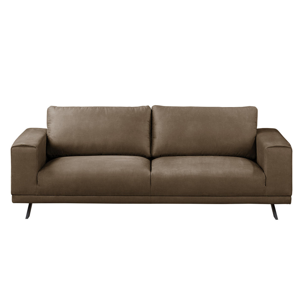 2,5-SITZER SOFA - Antiklederlook - Beige, Textil (216/81/89cm) - home24
