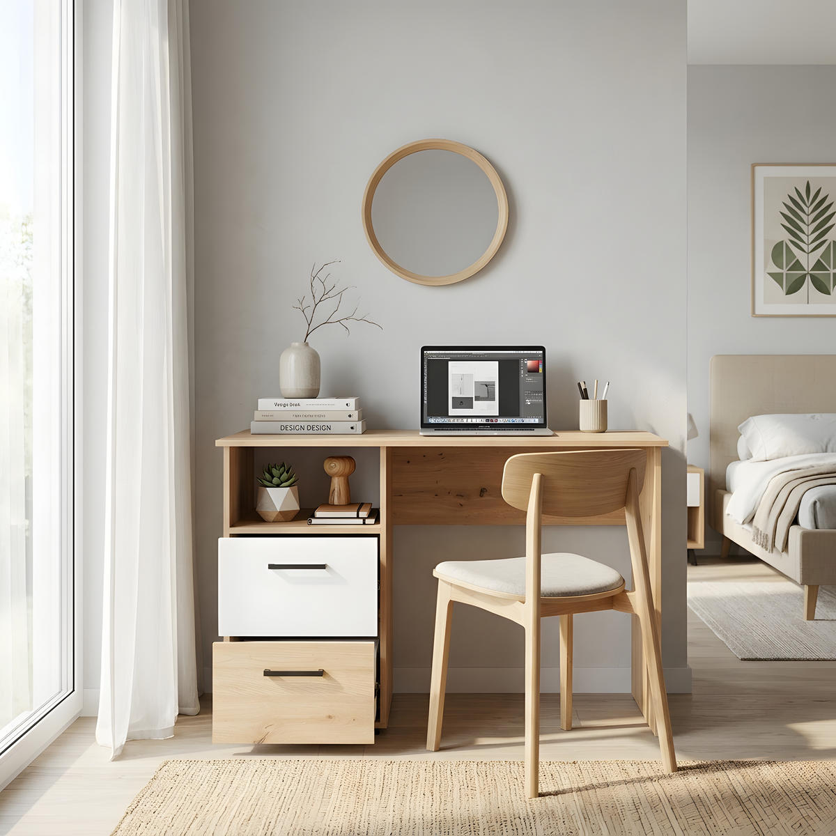 JUGENDZIMMER-SET Bente 3-tlg. - Schwarz/Weiß, Holzwerkstoff/Kunststoff (1/1/1cm) - arthur berndt