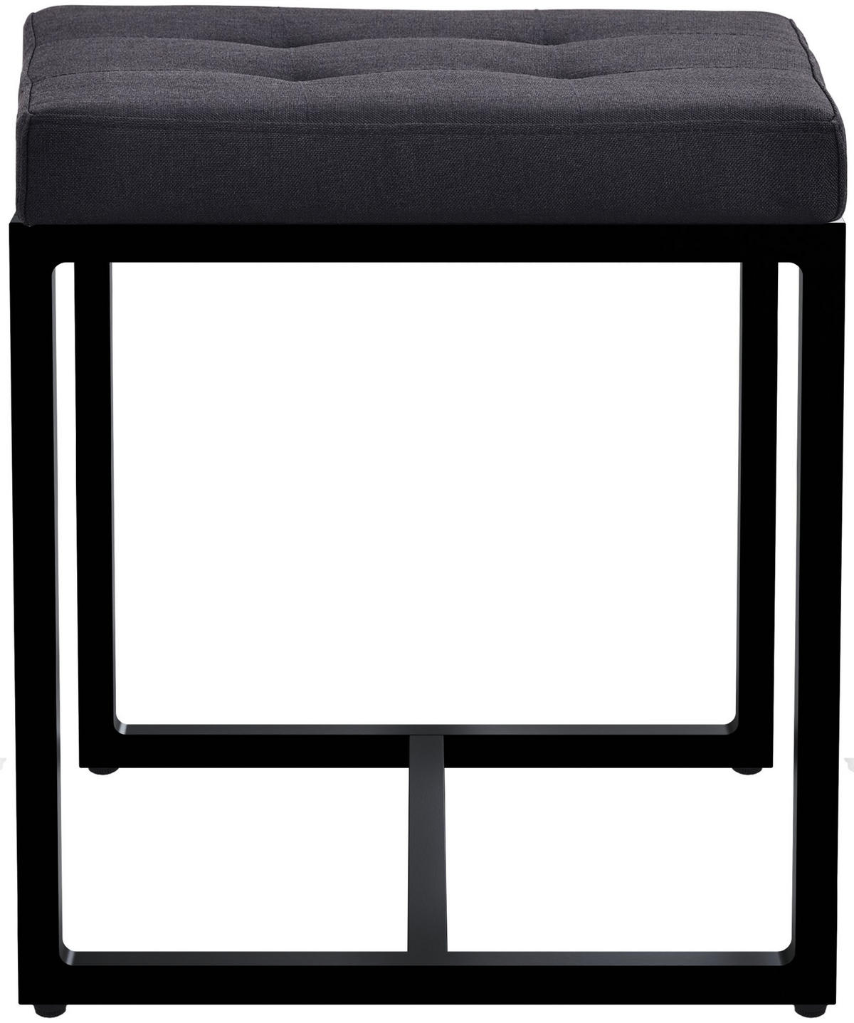 SITZWÜRFEL eckig 40/40/48 cm Stoff schwarz - Schwarz, Textil/Metall (40/48/40cm) - CLP