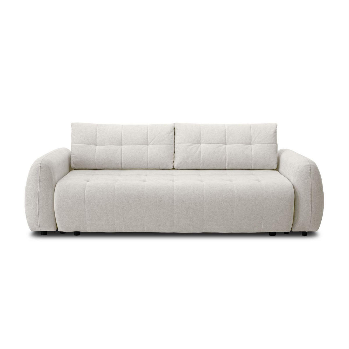 SOFA OMEGA Zweisitzer mit Schlaffunktion, Rosa 02 - Ecru, Textil (252/92/105cm) - Lookway