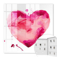 SCHLÜSSELBOX Weiß 30x30 cm – Türöffnung nach rechts - Herz der Liebe - Pink, Metall (30/30/5cm) - TULUP