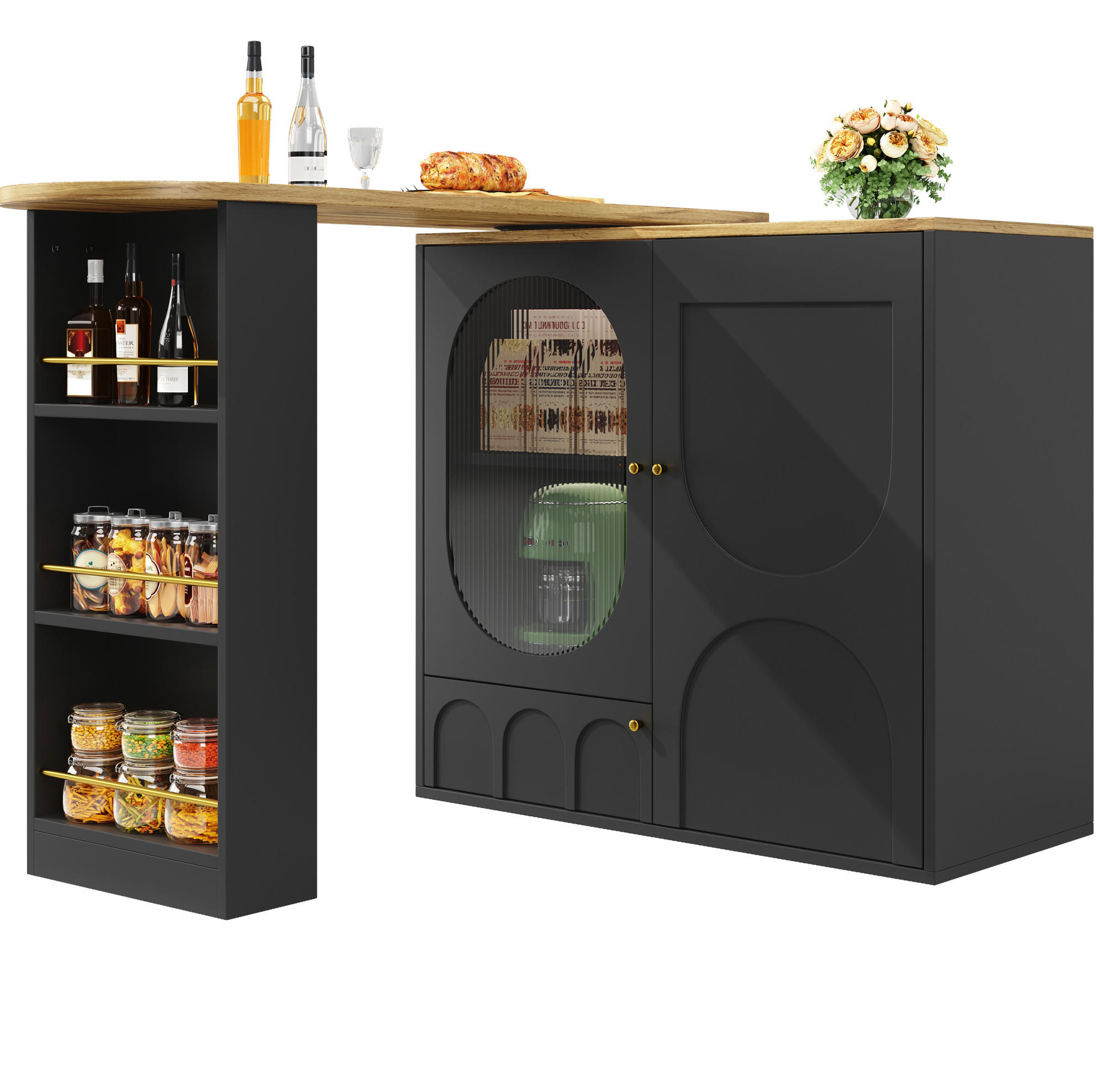 Meubliv Stehtisch Schwarz 73x92.5x137.9 cm