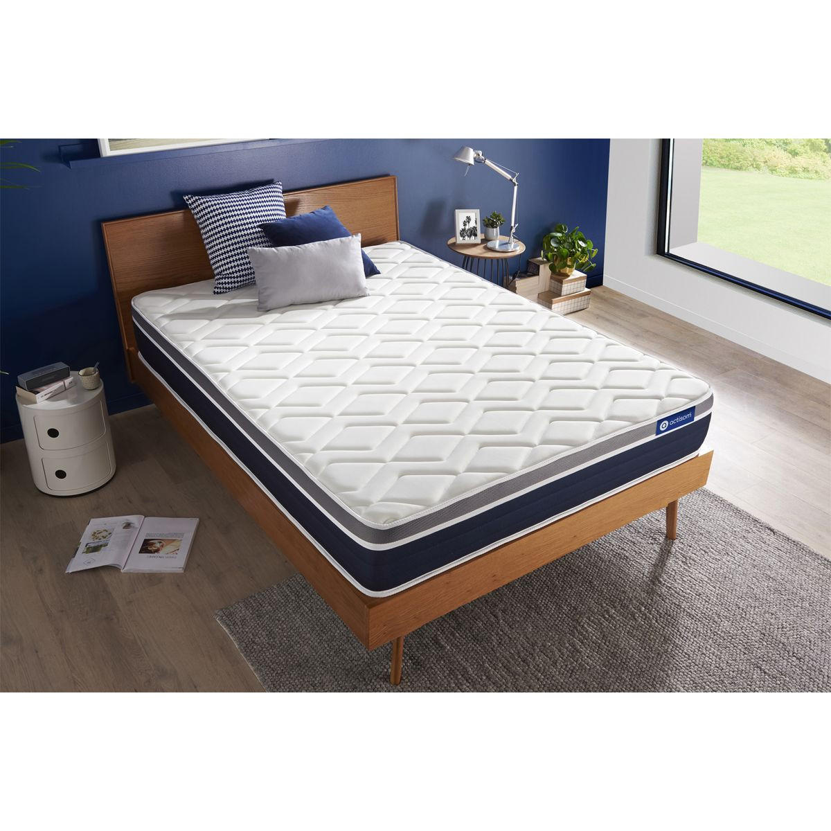 MATRATZE Actiflex confort Taschenfederkern und Memory-Schaum 70 x 200 cm h2 - Weiß, Textil (70/200cm) - ACTISOM