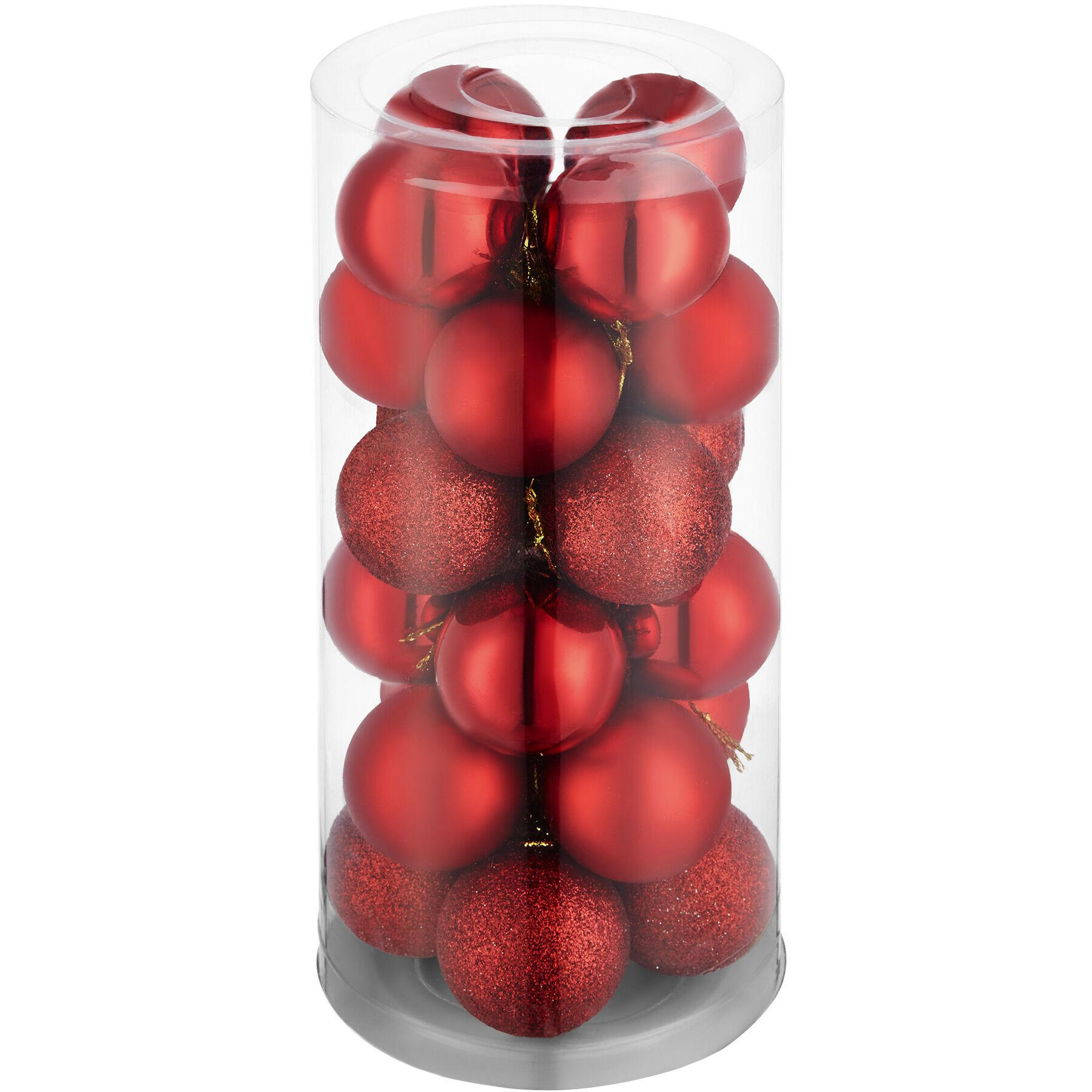 WEIHNACHTSKUGELN ,Durchmesser 4 cm,rot - Rot, Textil (4/4/4cm) - tectake