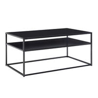 COUCHTISCH Grau Metall, Industrial-Stil mit Stauraum, Robuste Verarbeitung, Maße: 100 x 60 x 45 cm - Schwarz, Metall (60/100/45cm) - KADIMA DESIGN