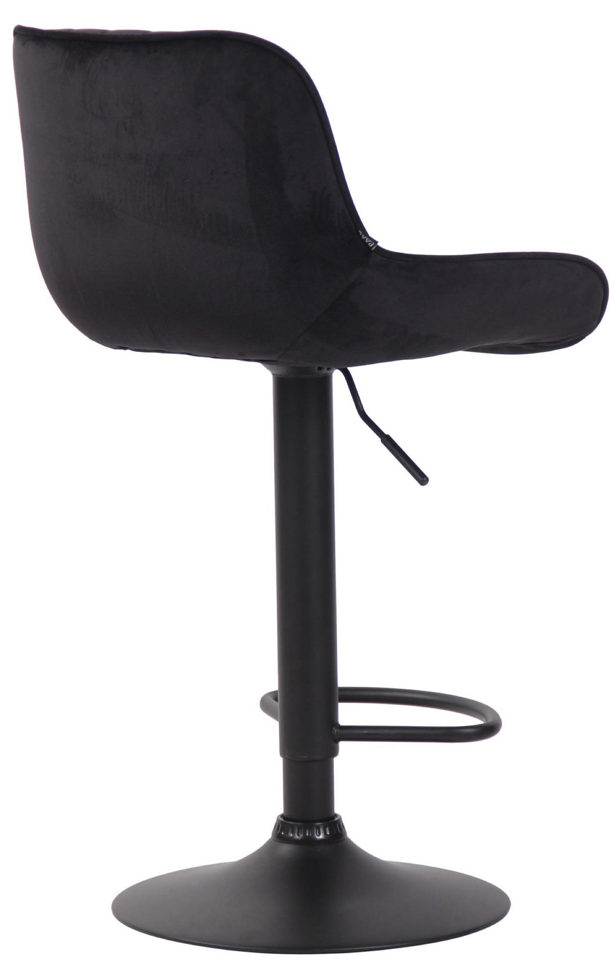 BARHOCKER Lento, Gestell schwarz, Samt Schwarz - Schwarz, Textil/Metall (50/100/50cm) - TPFLiving