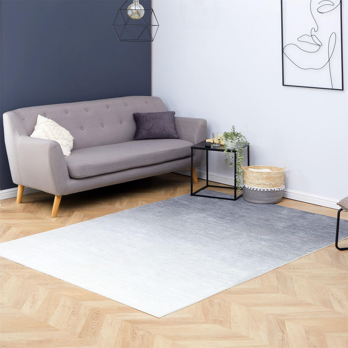 TEPPICH OMBRE - Grau, Textil (160/230cm) - IDIMEX