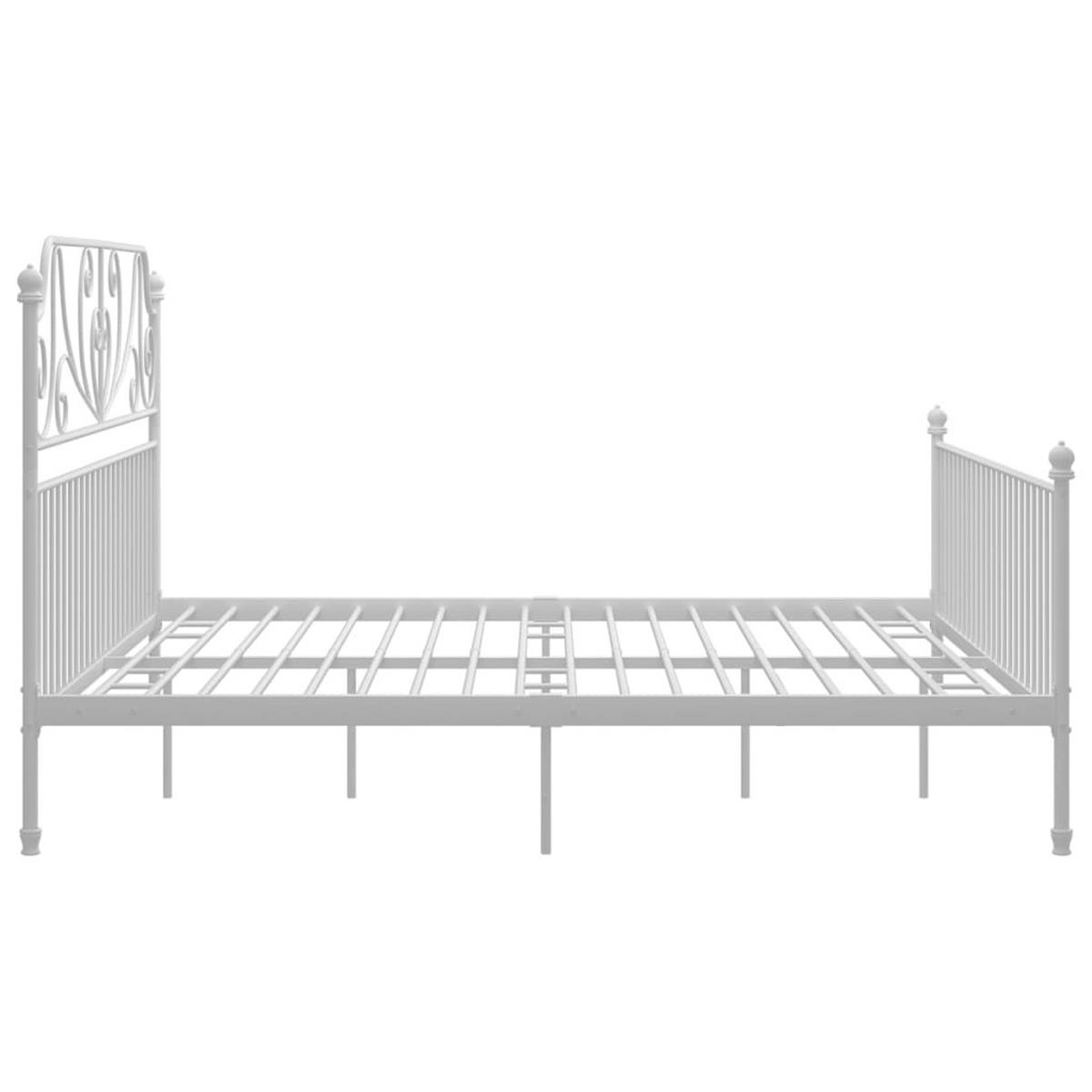 BETTGESTELL Weiß Metall 180x200 cm - Weiß, Metall (180/200cm) - furnicato
