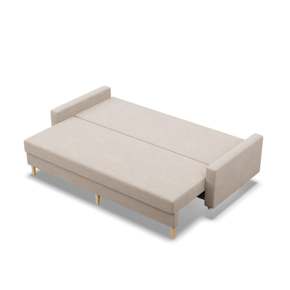 SOFA 3-SITZER MIT SCHLAFFUNKTION BLANK, Beige - Beige, Textil (212/88/92cm) - Mebligo
