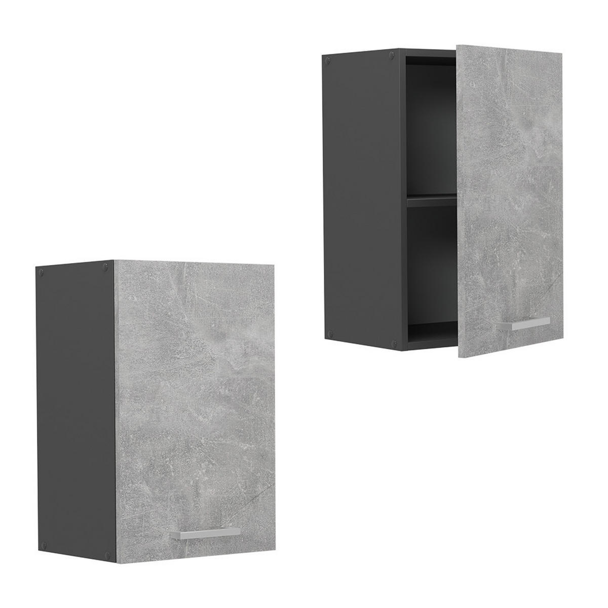 HÄNGESCHRANK R-Line Beton 40 cm - Schieferfarben/Anthrazit, Holzwerkstoff (40/60/31cm) - Vicco