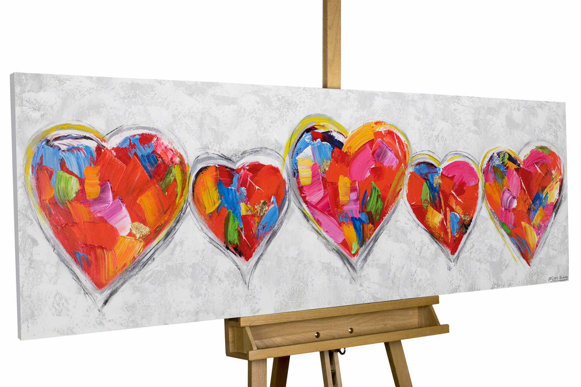 ACRYLBILD HANDGEMALT 150/50 cm - Grau, Holz/Textil (150/50cm) - KUNSTLOFT