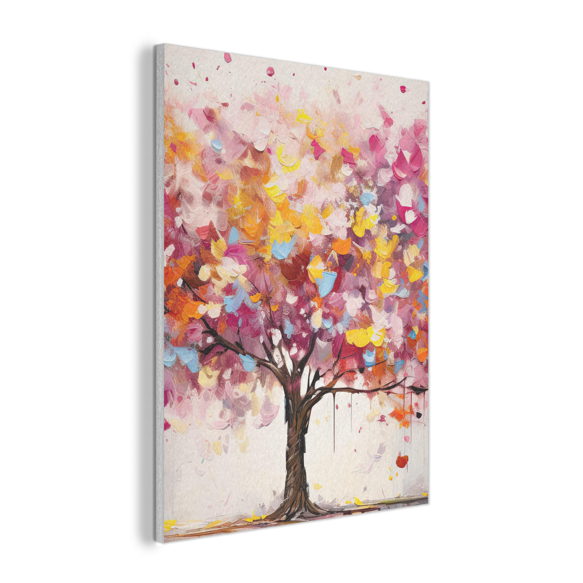 AKUSTIKPANEEL Aquarell - Baum - Kunst - Abstrakt 60x80 cm - Multicolor, Textil (60/0.9/80cm) - MuchoWow
