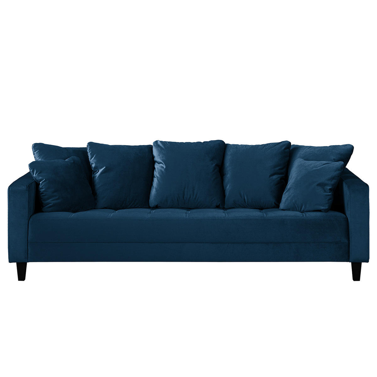 3-SITZER SOFA - Samt - Dunkelblau, Textil (228/85/90cm) - home24