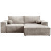 ECKSOFA Pablo Mini mit Schlaffunktion Beige Cord - Beige, Textil (255/148cm) - Bromarkt